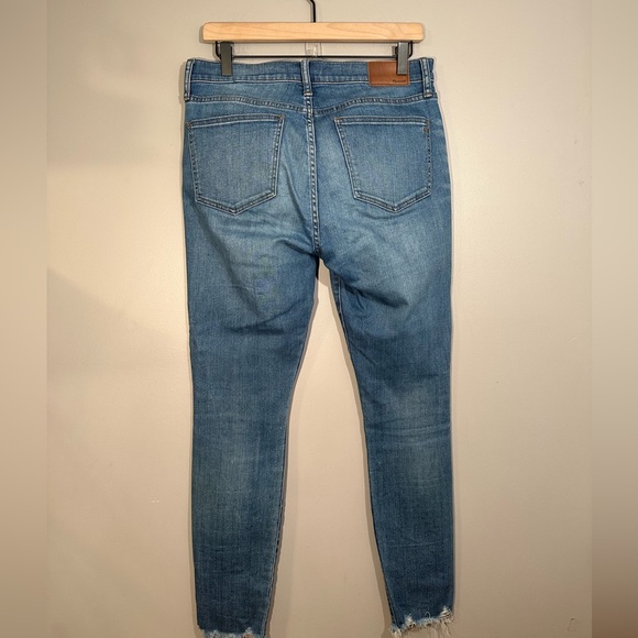 Madewell Jeans Womens 29 ankle 9" High Rise Skinny Distressed J6523 raw hem - Picture 5 of 10